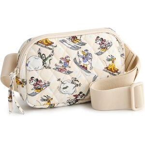 Vera Bradley Premium Cotton Disney Small Belt Bag Downhill Skiing Mickey Friends